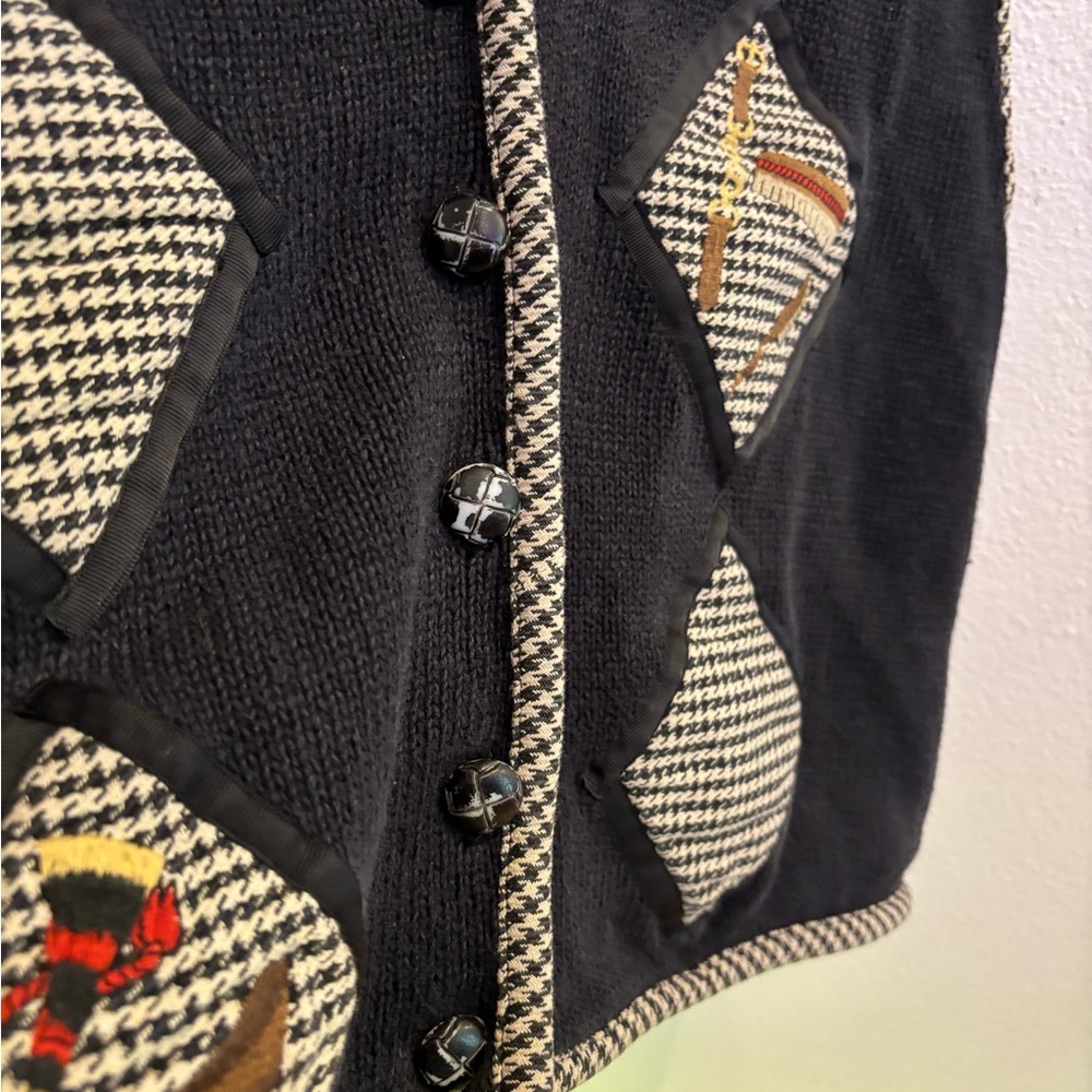 Cambridge Dry Goods Knit Vest Women’s Medium Vintage Equestrian Academia Preppy - Picture 5 of 10